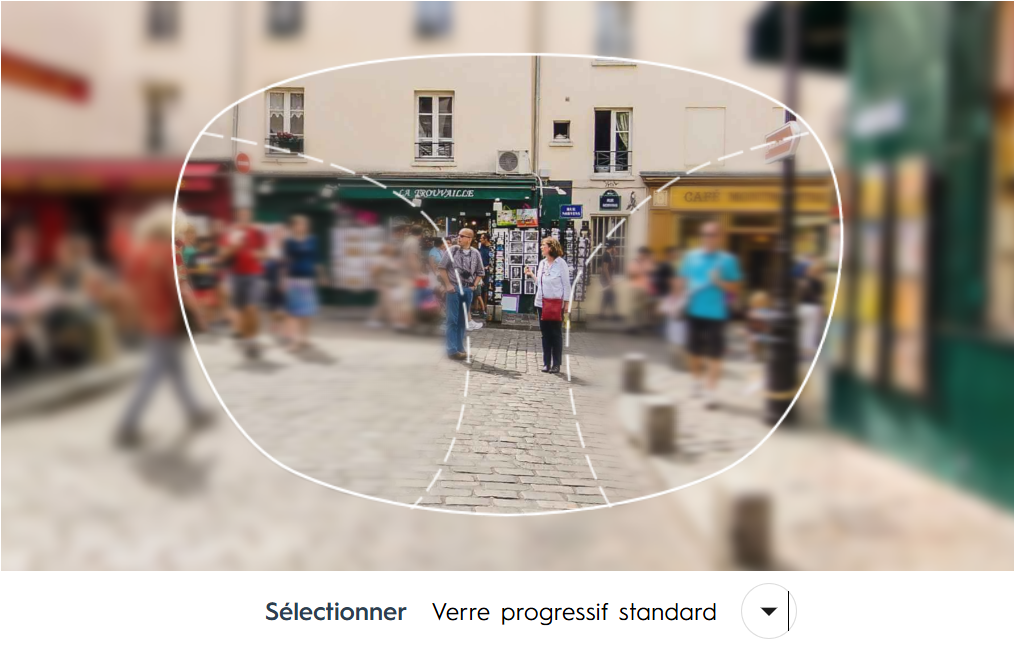 Champ visuel avec un progressif standard